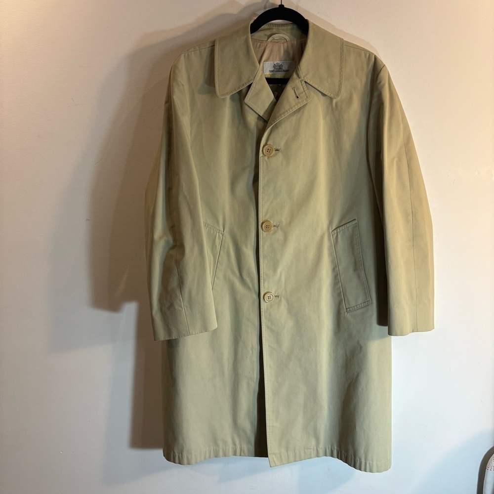 AQUASCUTUM Sz L (estimated) Aqua 5 Trench Coat Classic Cut Back Slit Buttons